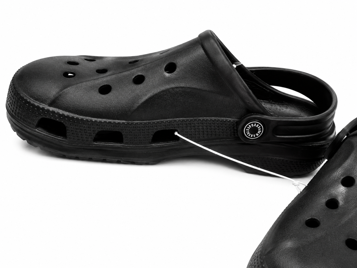 Black Lightweight Ventilated Comfort Clogs Casual Slip-On