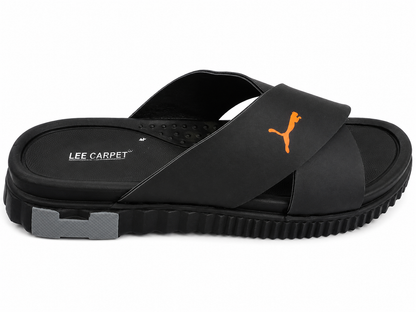 Sporty Black Comfort Slip-On Casual Slide Sandals