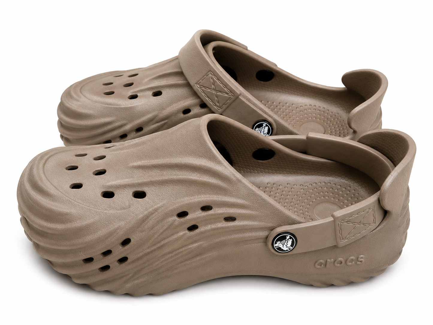 Brown Lightweight Ventilated Comfort Clogs Casual Slip-On