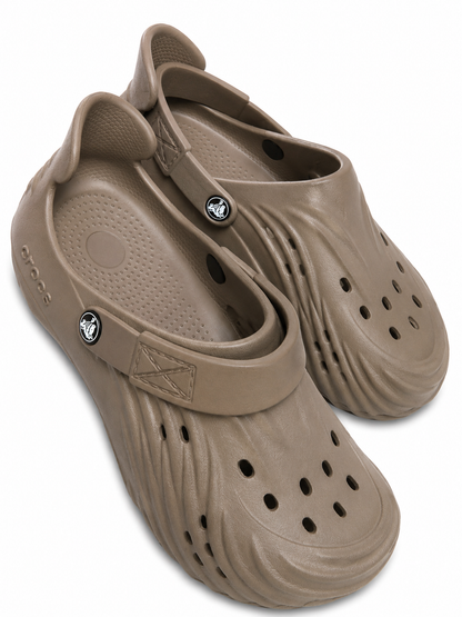 Brown Lightweight Ventilated Comfort Clogs Casual Slip-On