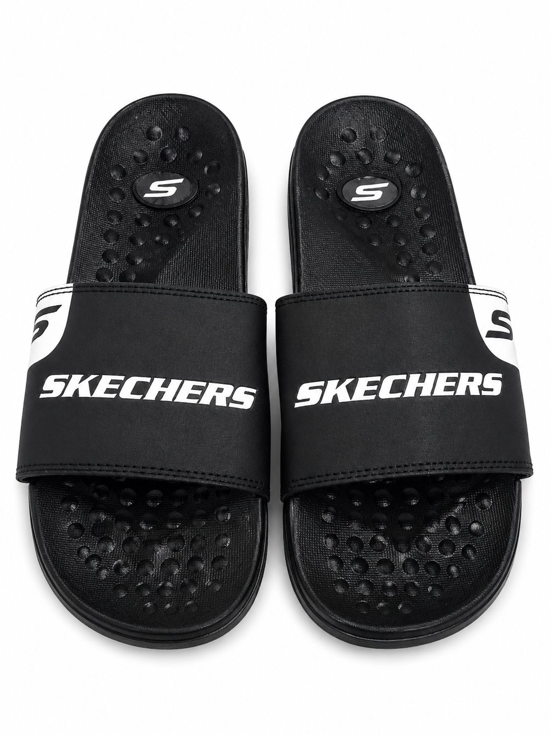 Black Sporty Comfort Slide Sandals Lightweight Daily Wear