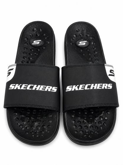 Black Sporty Comfort Slide Sandals Lightweight Daily Wear