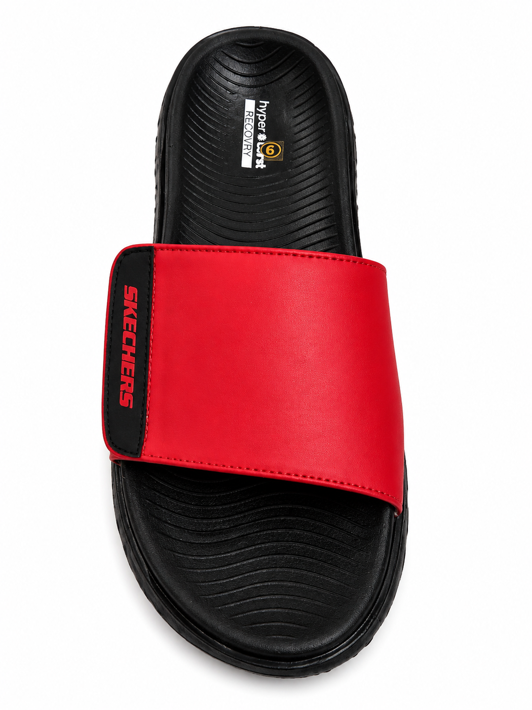 Stylish Red Black Comfort Slide Sandals Women