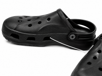 Black Lightweight Ventilated Comfort Clogs Casual Slip-On
