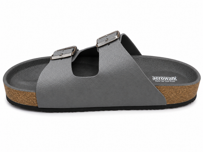 Minimal Black Double Buckle Comfort Casual Sandals