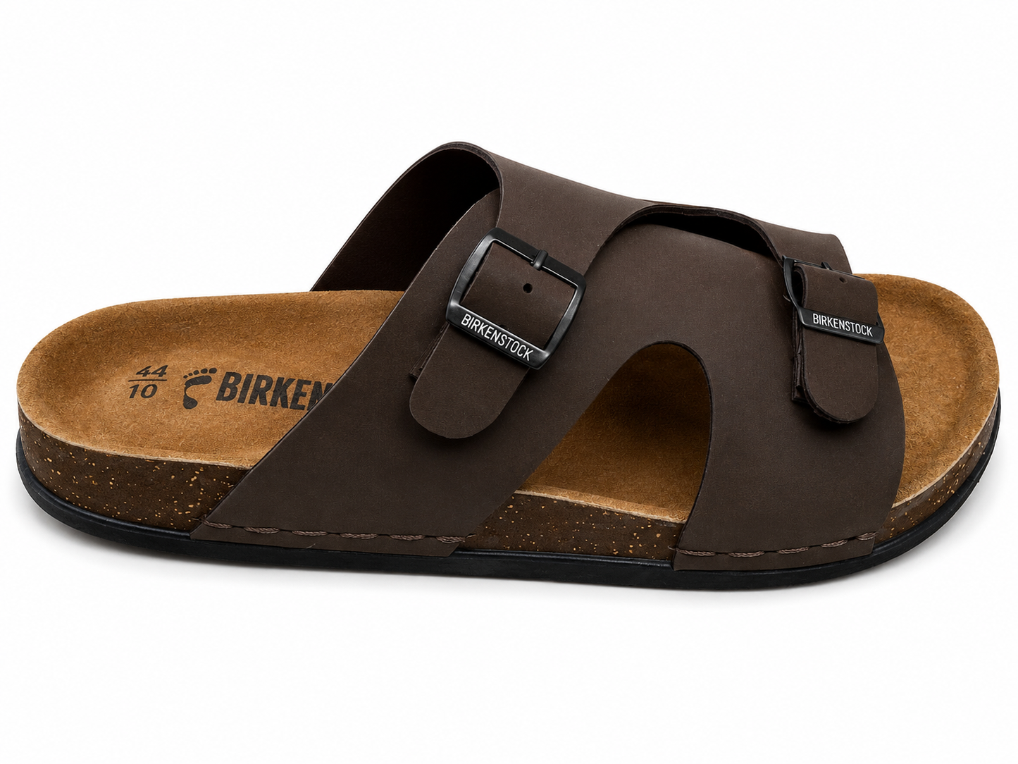 Stylish Brown Double Buckle Comfort Casual Sandals
