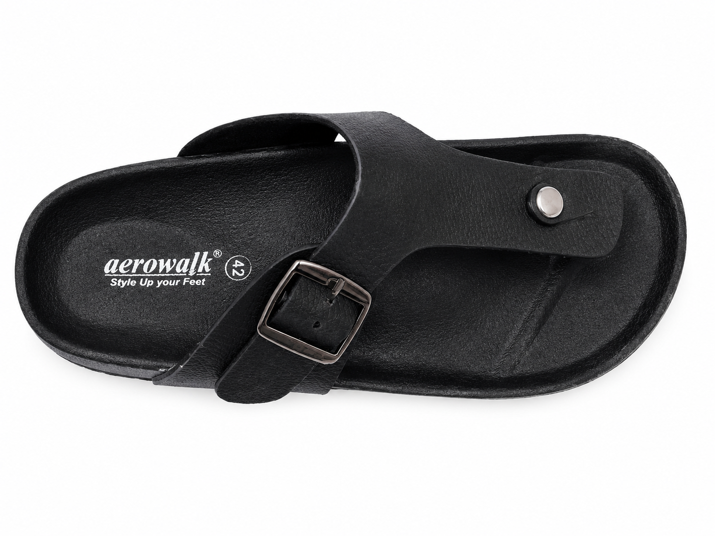 Black Toe Ring Buckle Comfort Casual Sandals