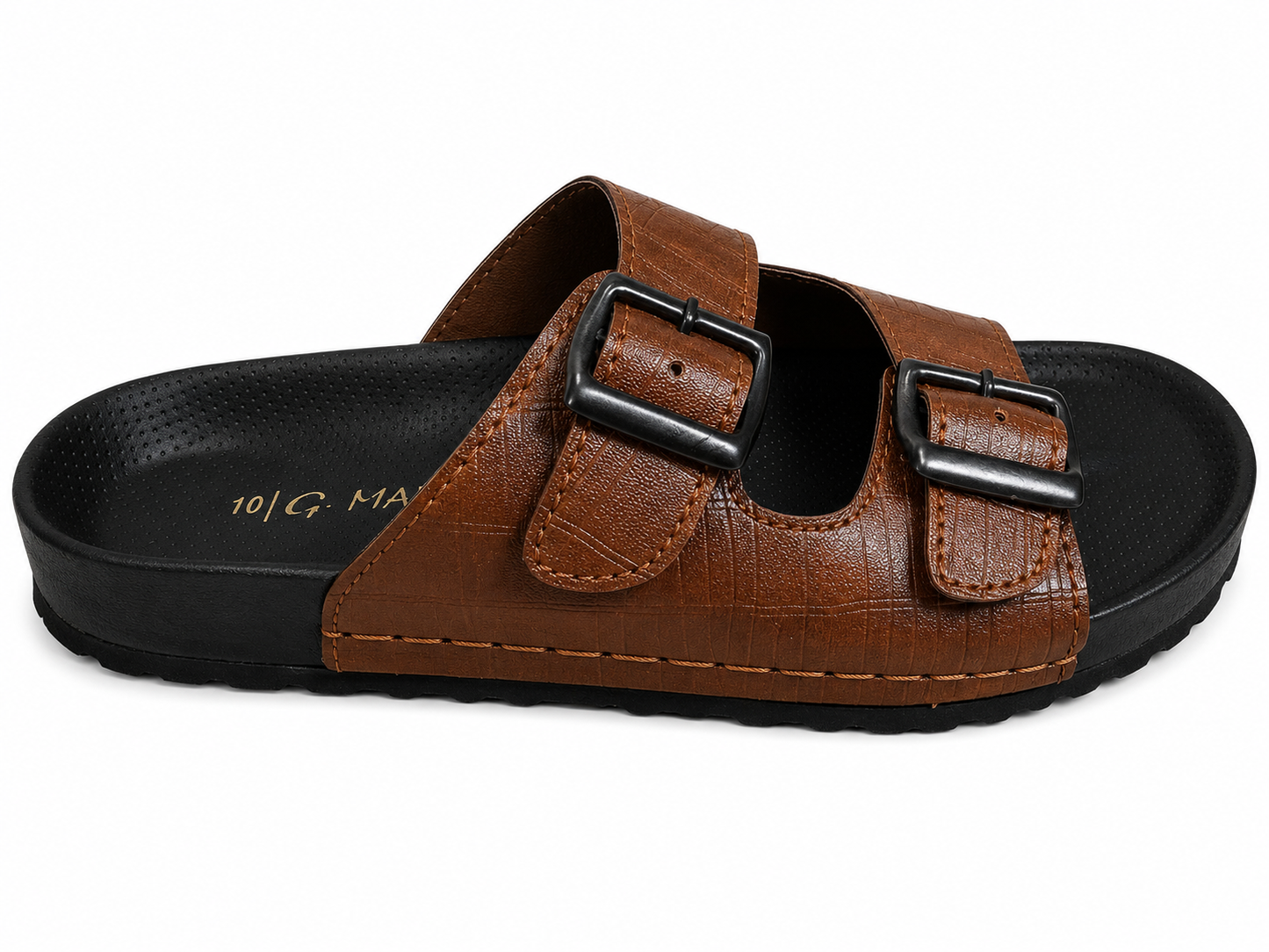 Classic Brown Double Buckle Comfort Casual Sandals