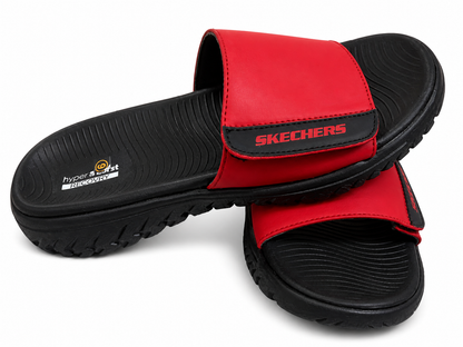 Stylish Red Black Comfort Slide Sandals Women