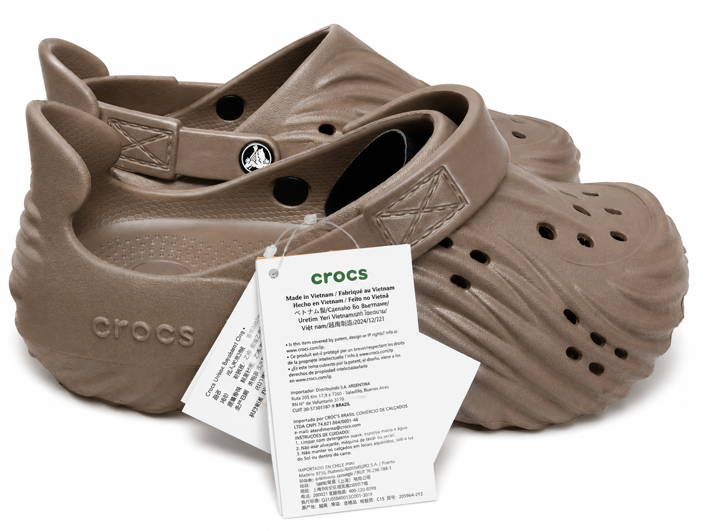 Brown Lightweight Ventilated Comfort Clogs Casual Slip-On
