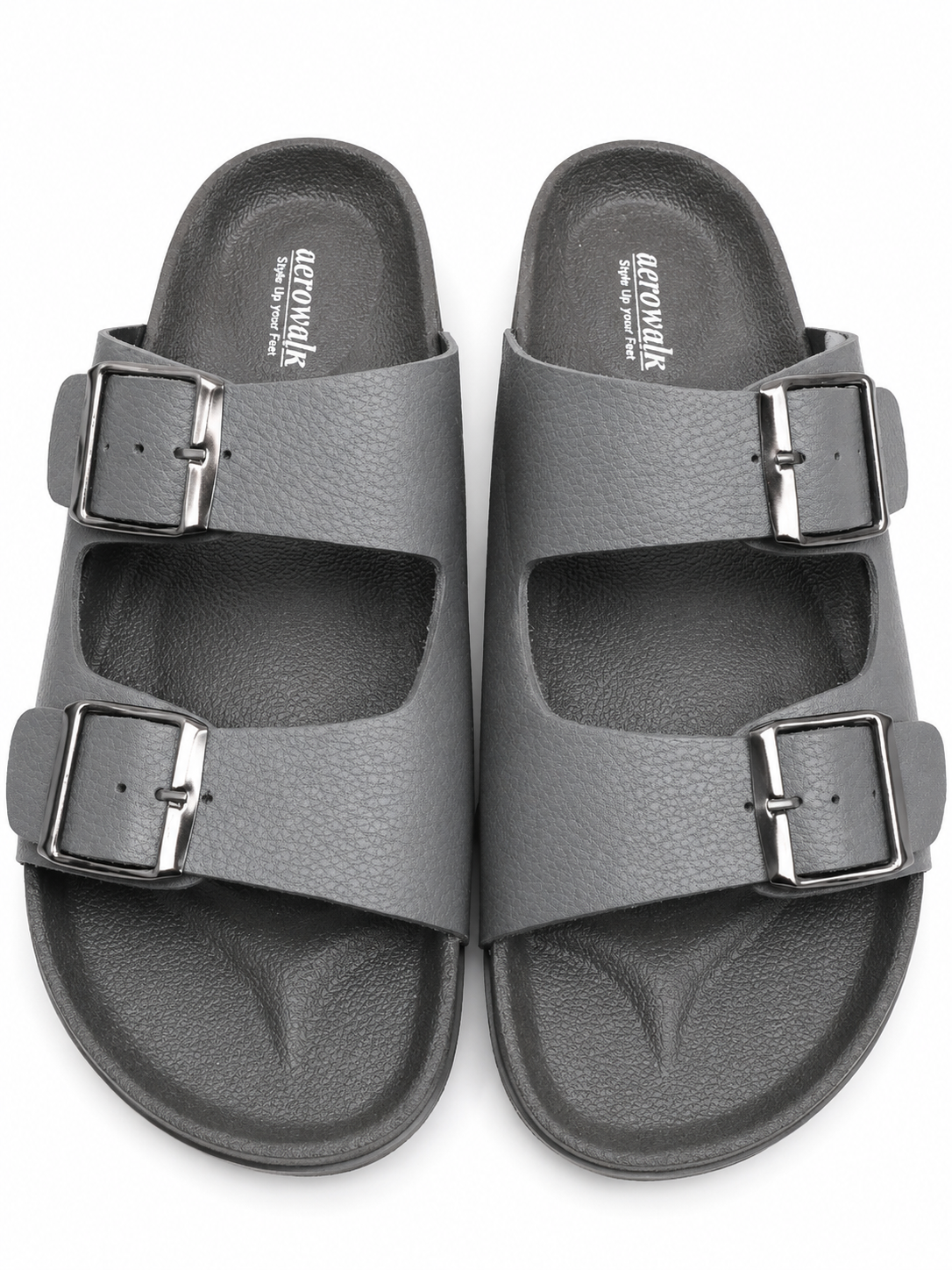Minimal Black Double Buckle Comfort Casual Sandals