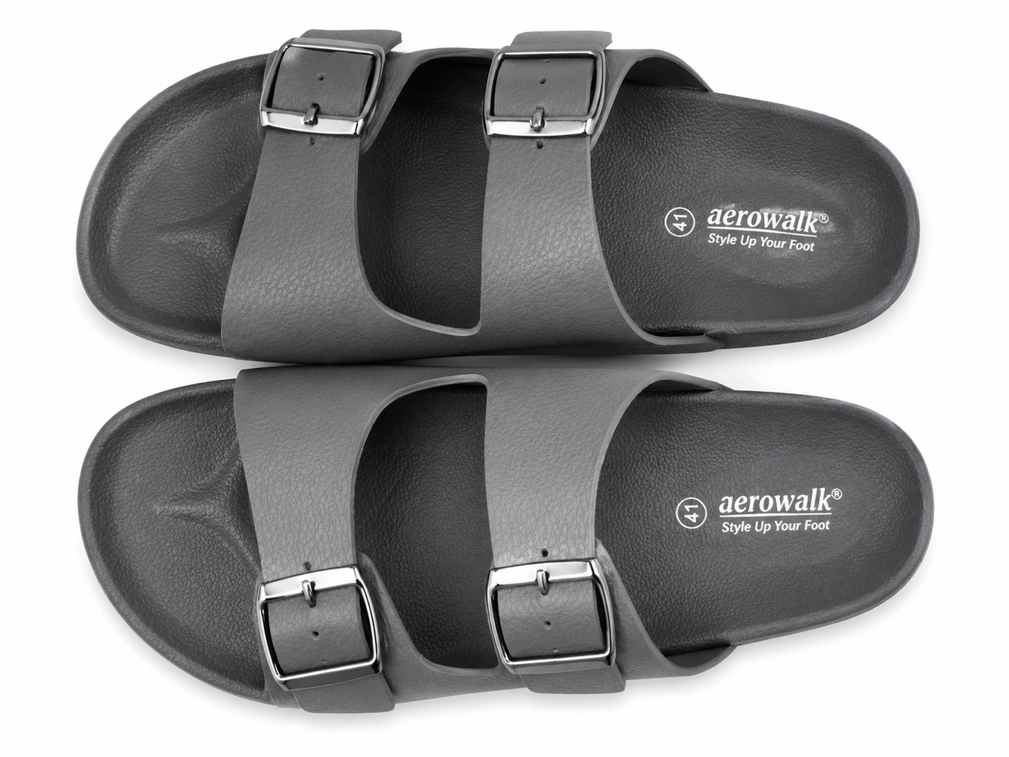 Minimal Black Double Buckle Comfort Casual Sandals