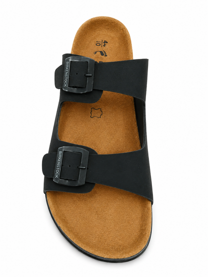 Classic Black Double Strap Comfort Casual Sandals