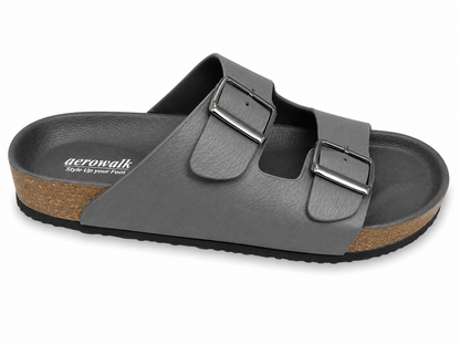 Minimal Black Double Buckle Comfort Casual Sandals