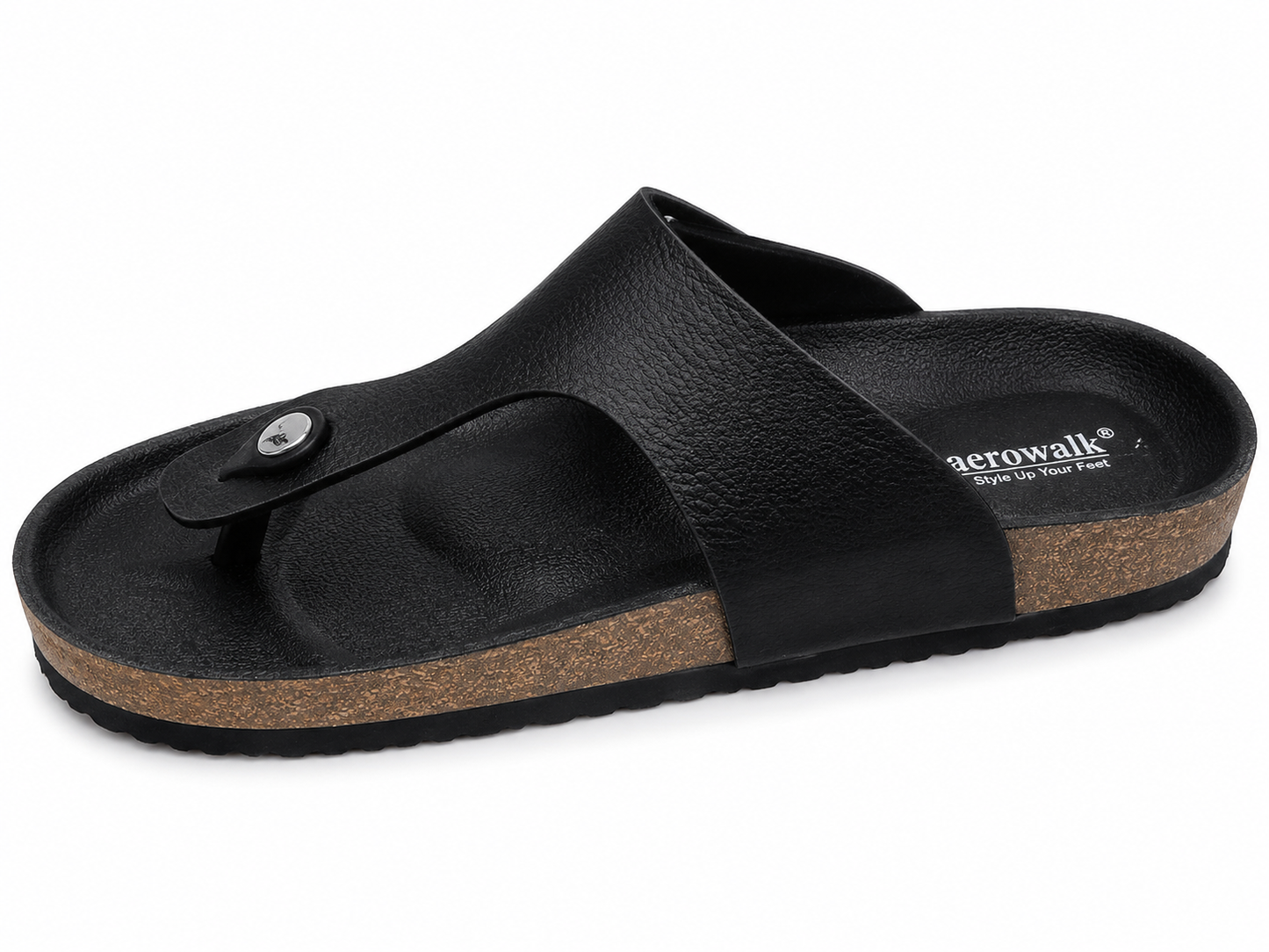 Black Toe Ring Buckle Comfort Casual Sandals