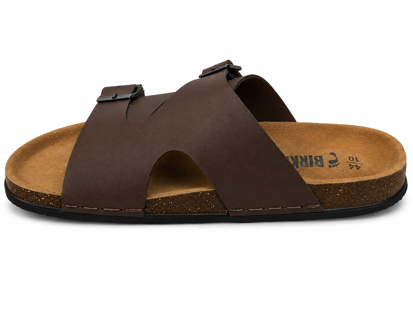 Stylish Brown Double Buckle Comfort Casual Sandals