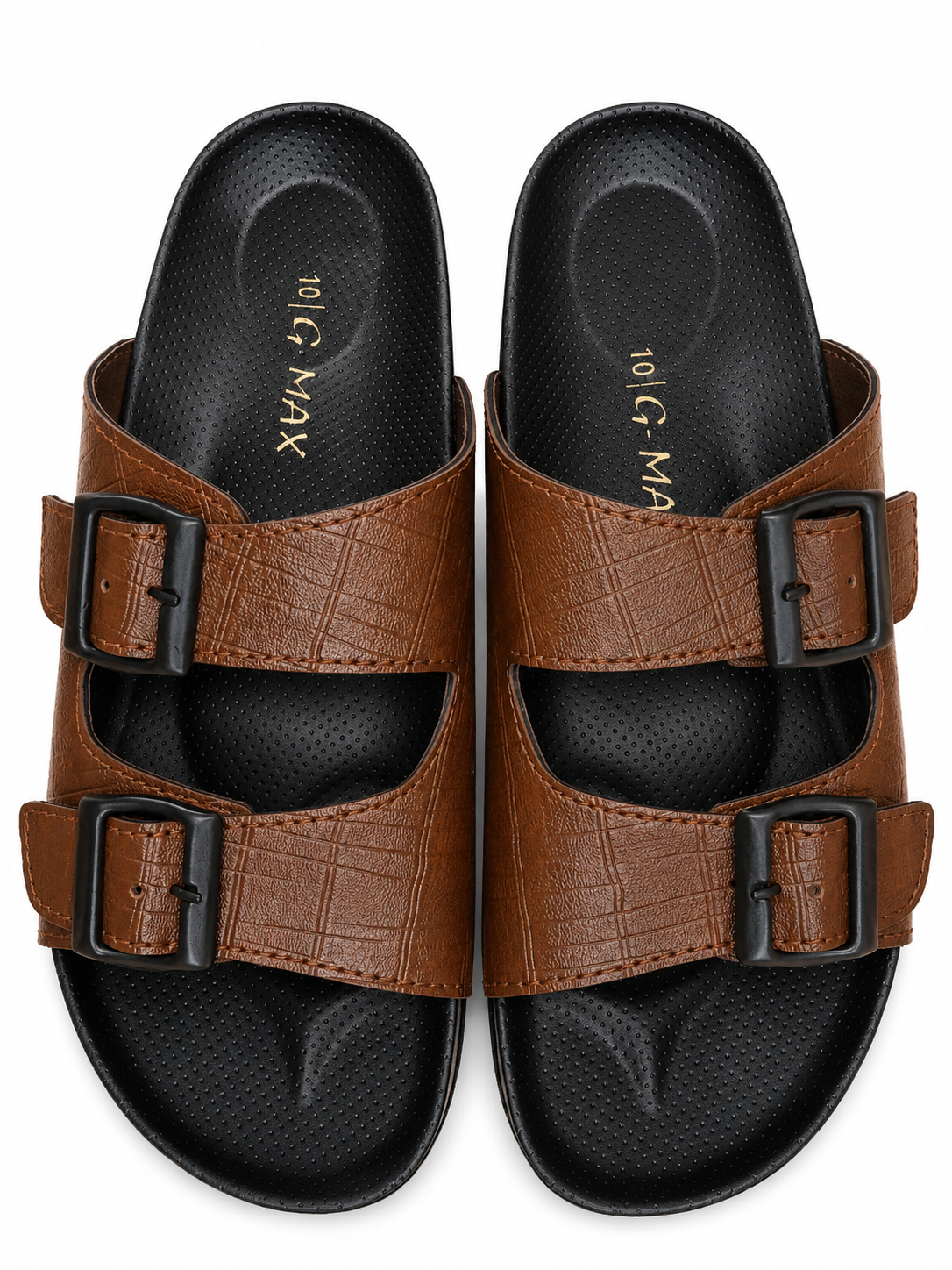 Classic Brown Double Buckle Comfort Casual Sandals