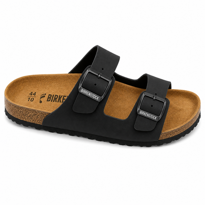 Classic Black Double Strap Comfort Casual Sandals