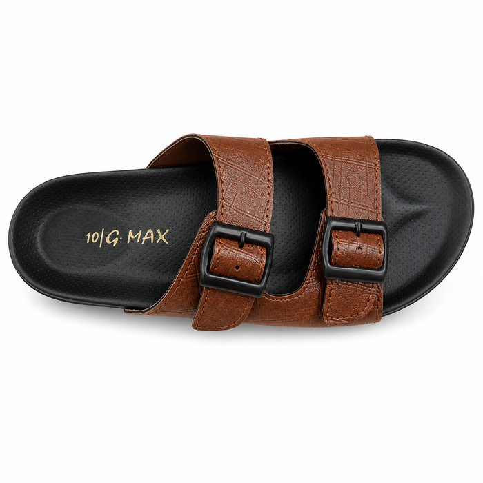 Classic Brown Double Buckle Comfort Casual Sandals