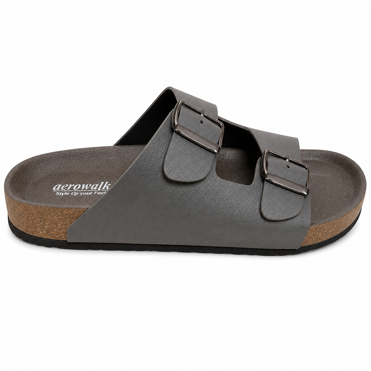 Minimal Black Double Buckle Comfort Casual Sandals