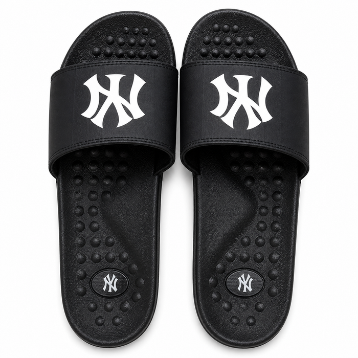 Black Logo Comfort Slide Sandals Casual Daily Wear