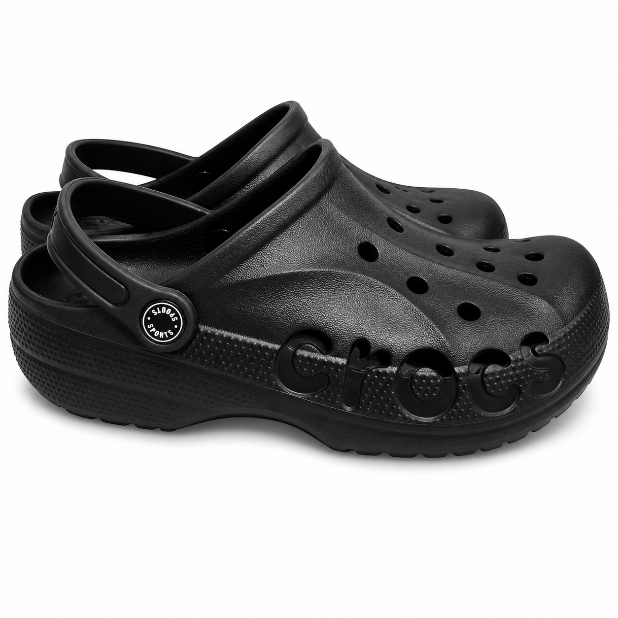 Black Lightweight Ventilated Comfort Clogs Casual Slip-On