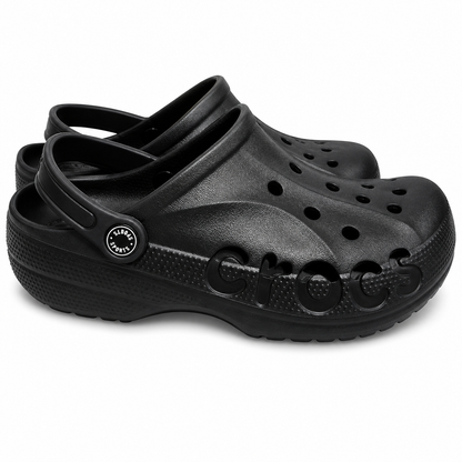 Black Lightweight Ventilated Comfort Clogs Casual Slip-On