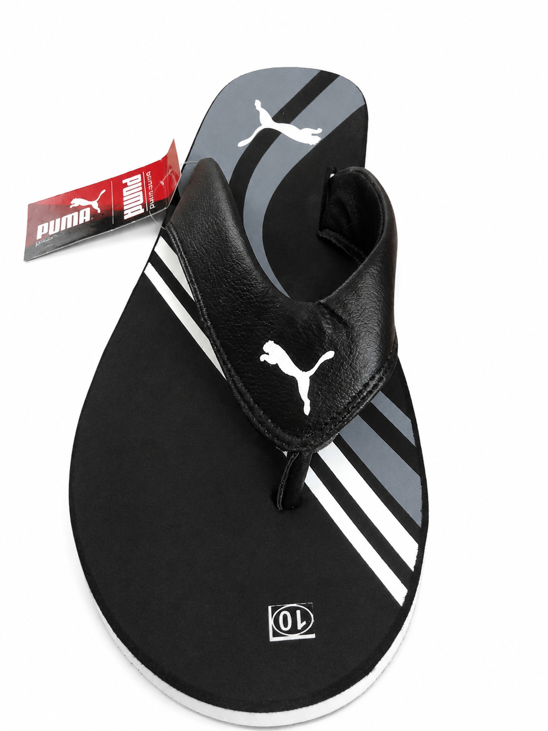 Black Sporty Toe Post Comfort Casual Flip Flops