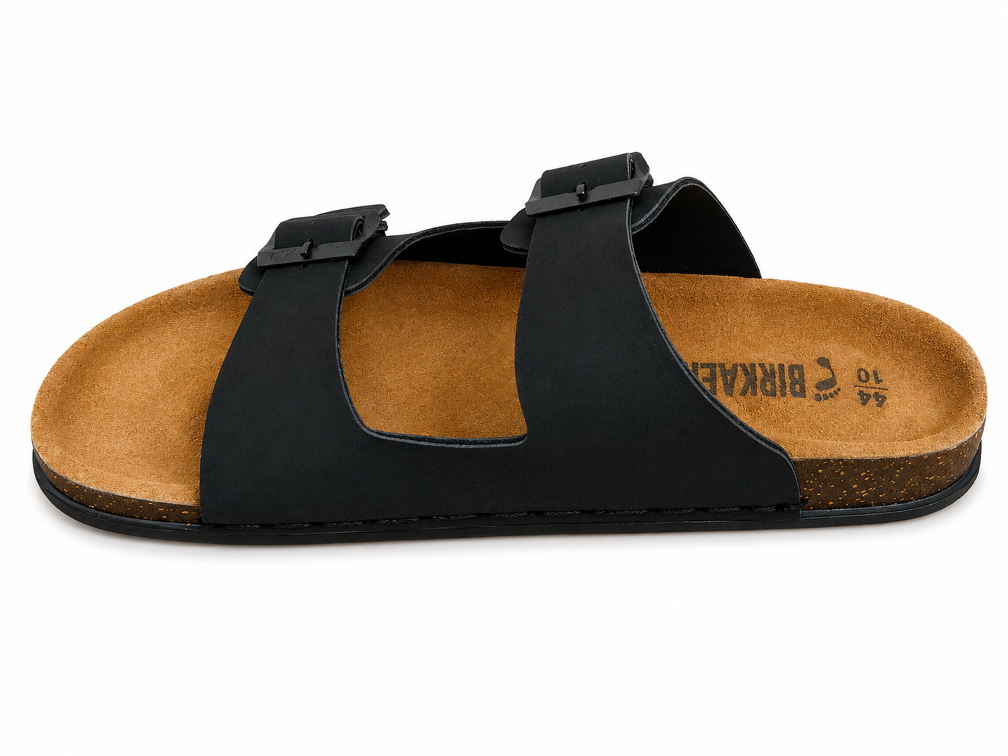 Classic Black Double Strap Comfort Casual Sandals