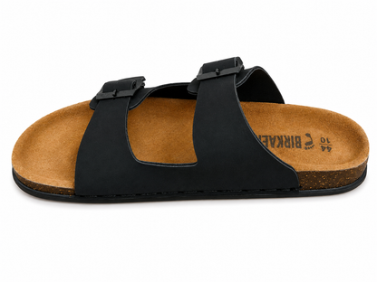 Classic Black Double Strap Comfort Casual Sandals