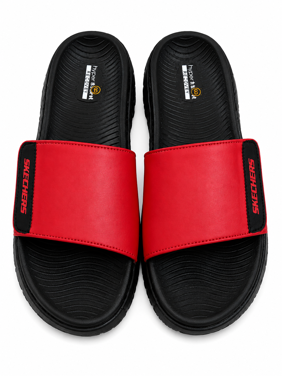 Stylish Red Black Comfort Slide Sandals Women