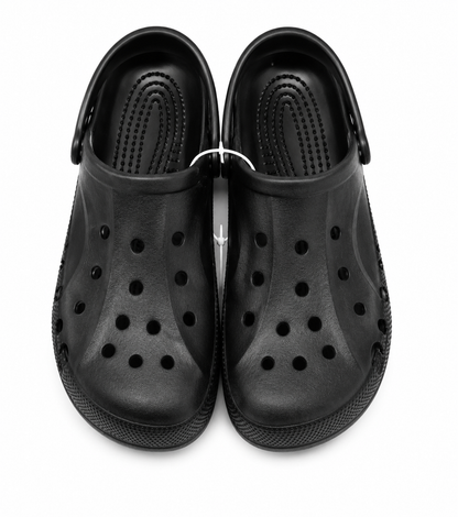 Black Lightweight Ventilated Comfort Clogs Casual Slip-On