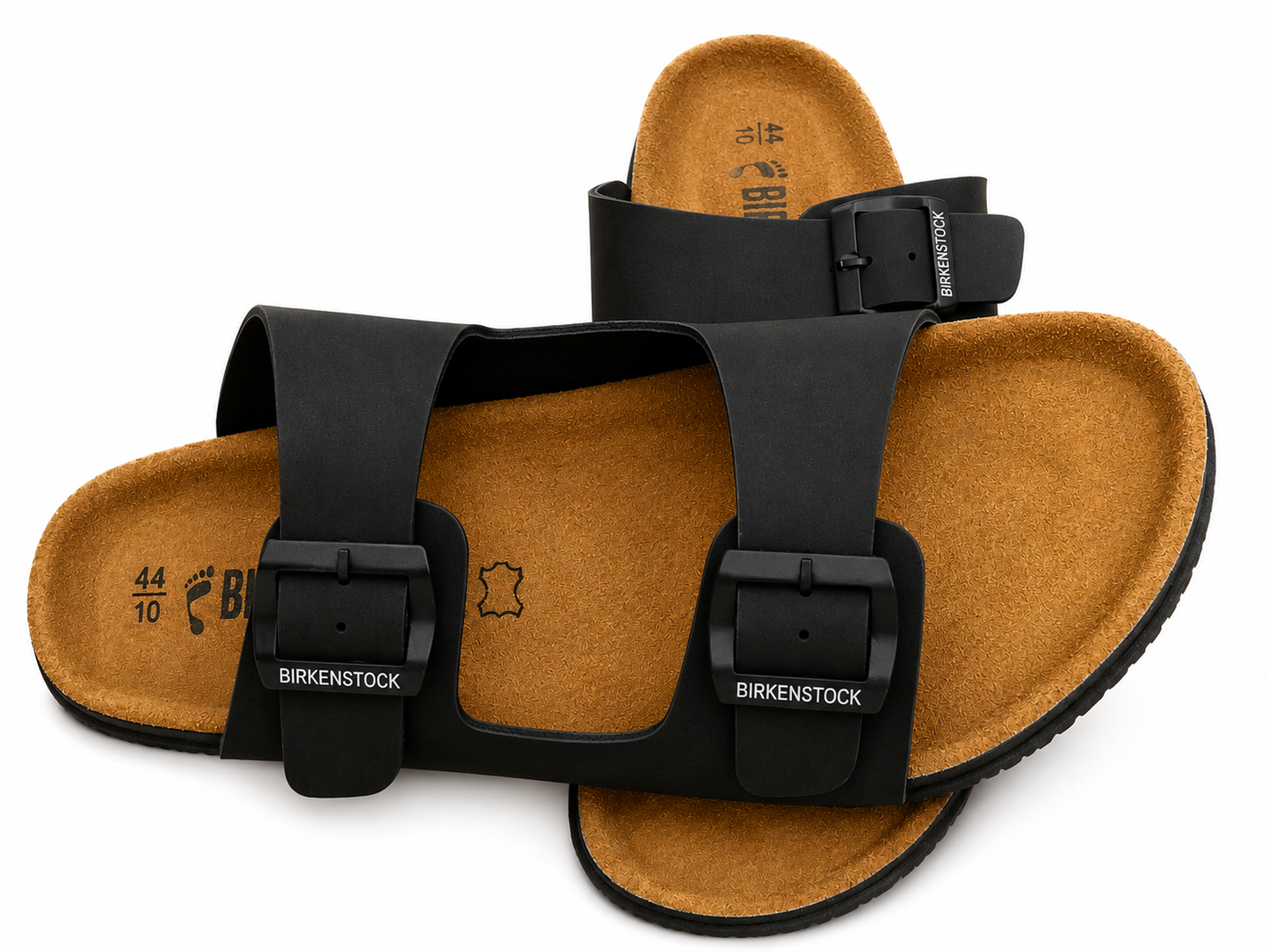 Classic Black Double Strap Comfort Casual Sandals