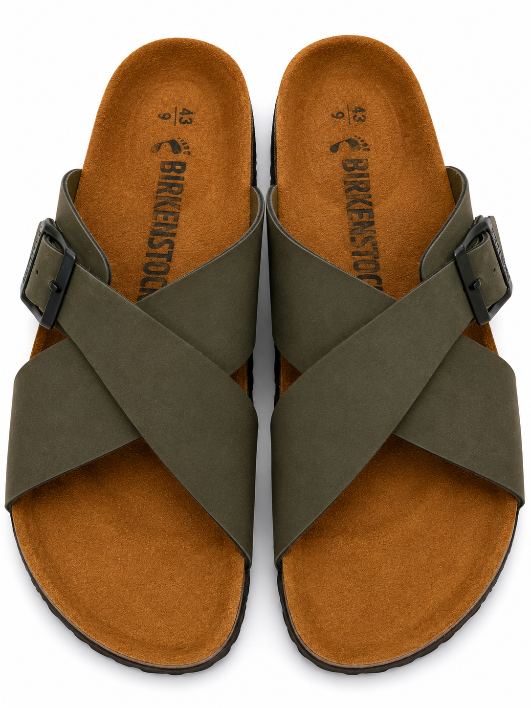 Stylish Black Cross Strap Buckle Comfort Sandals