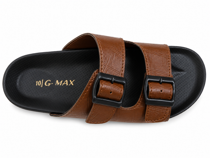 Classic Brown Double Buckle Comfort Casual Sandals