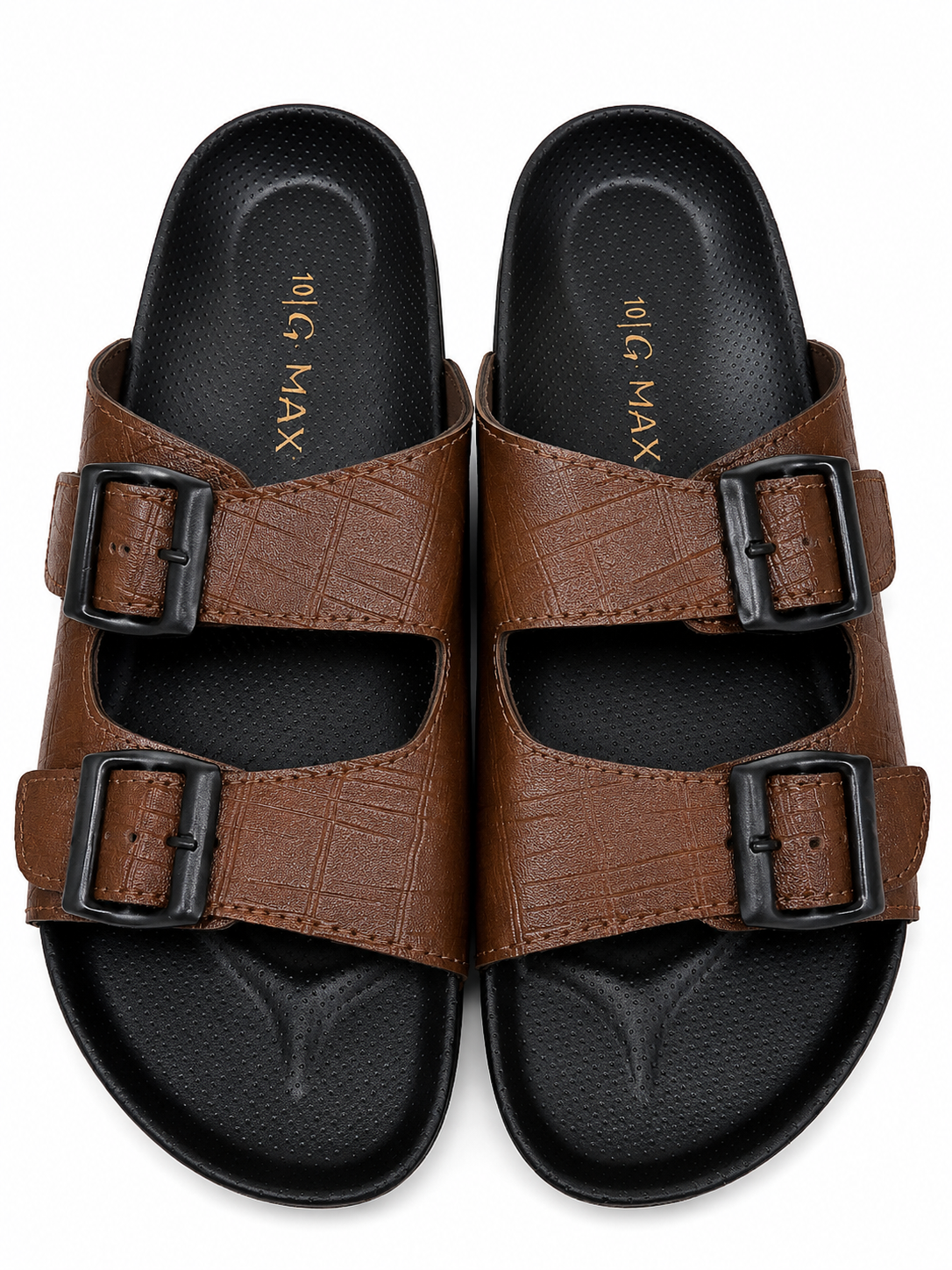 Classic Brown Double Buckle Comfort Casual Sandals