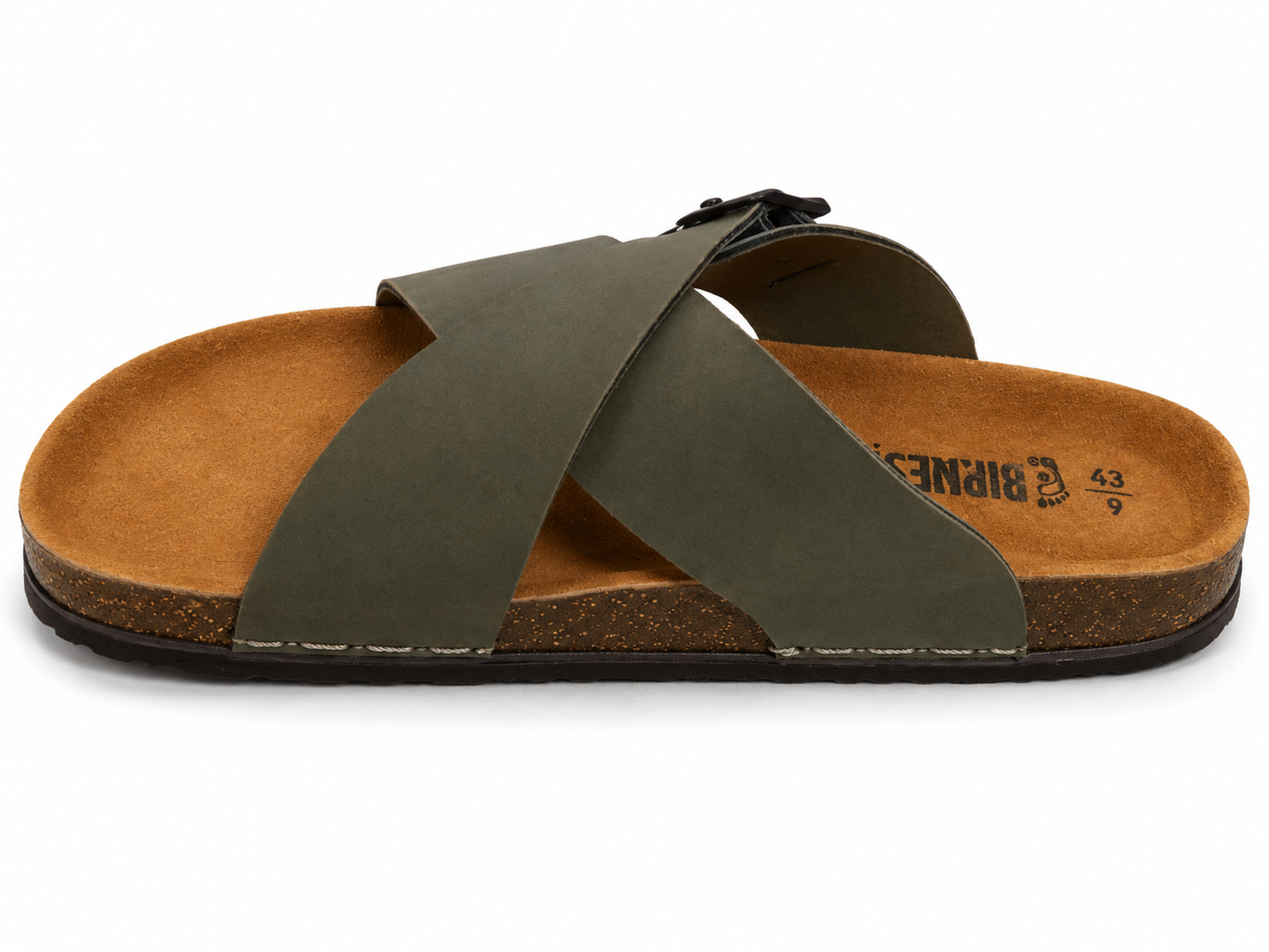 Stylish Black Cross Strap Buckle Comfort Sandals
