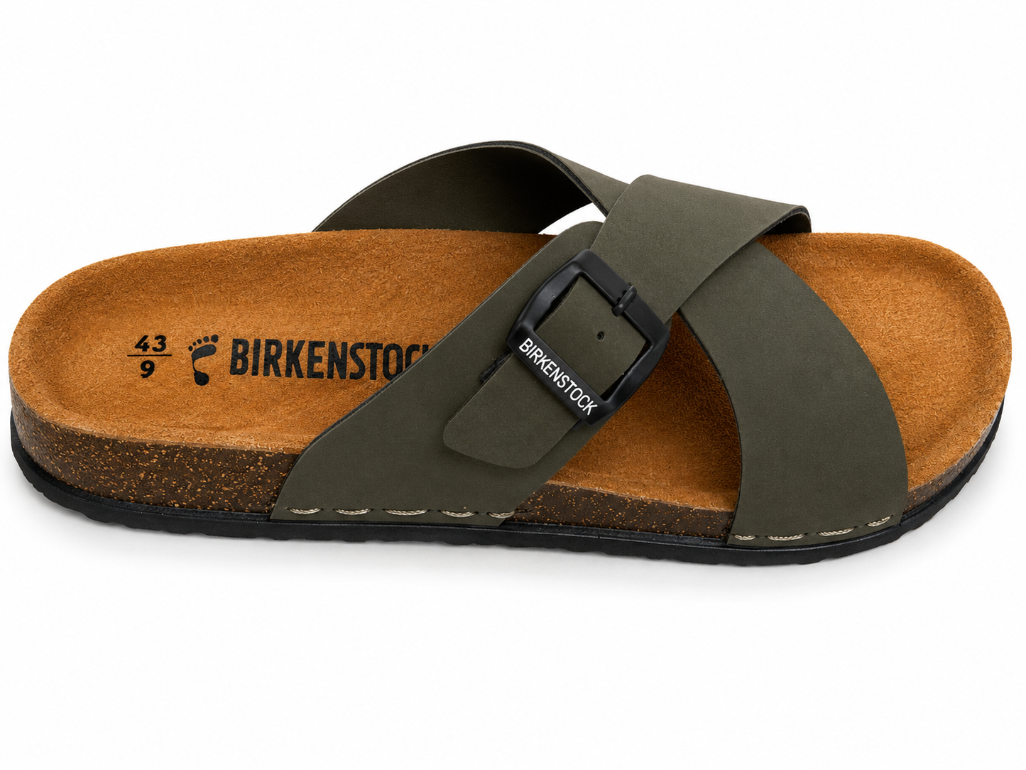 Stylish Black Cross Strap Buckle Comfort Sandals