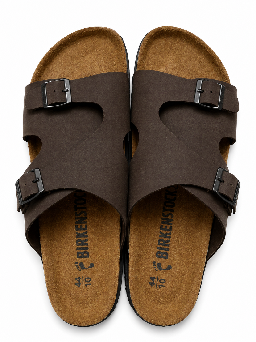 Stylish Brown Double Buckle Comfort Casual Sandals