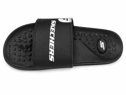 Black Sporty Comfort Slide Sandals Lightweight Daily Wear