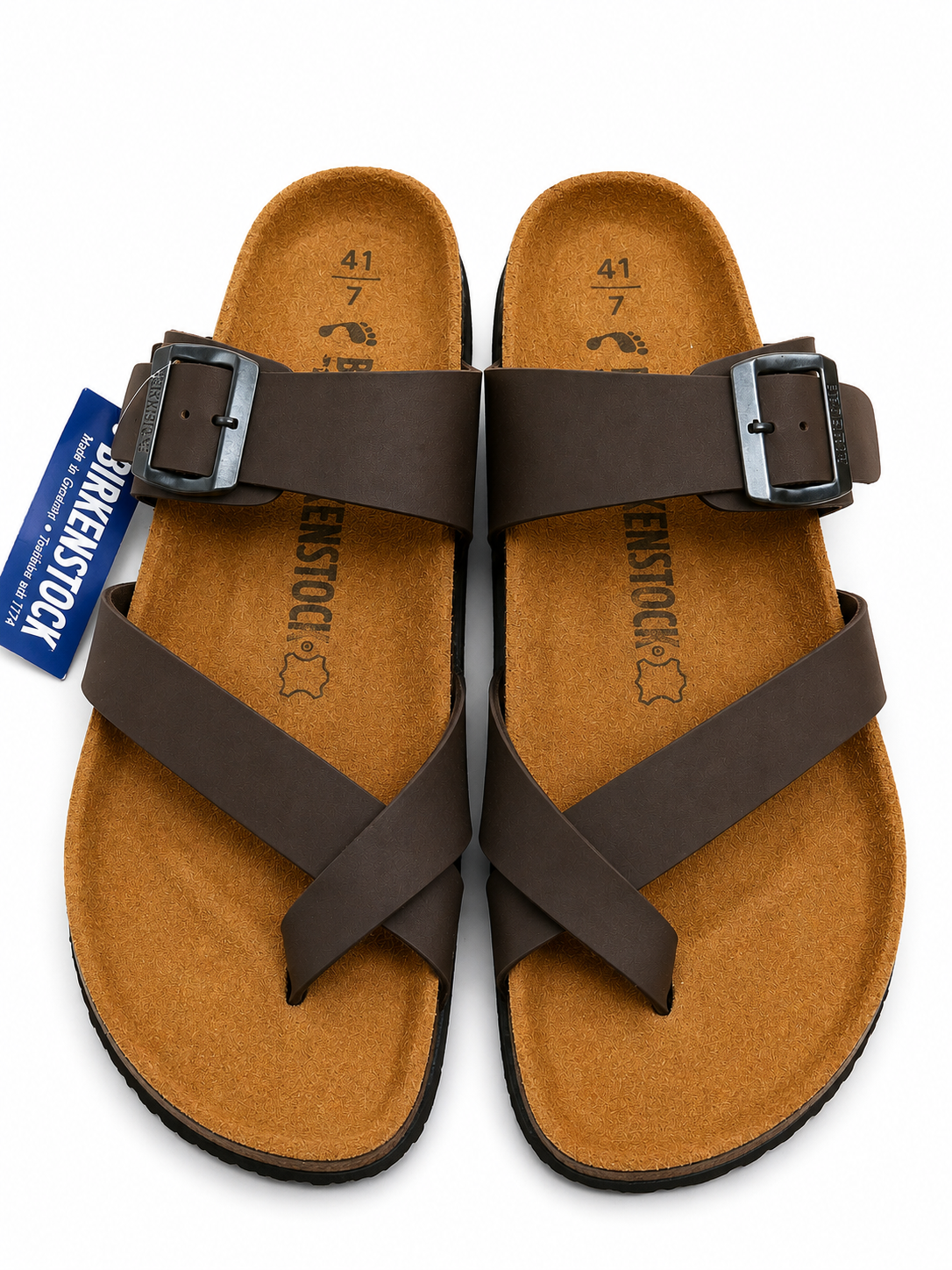 Elegant Brown Toe Ring Buckle Comfort Sandals