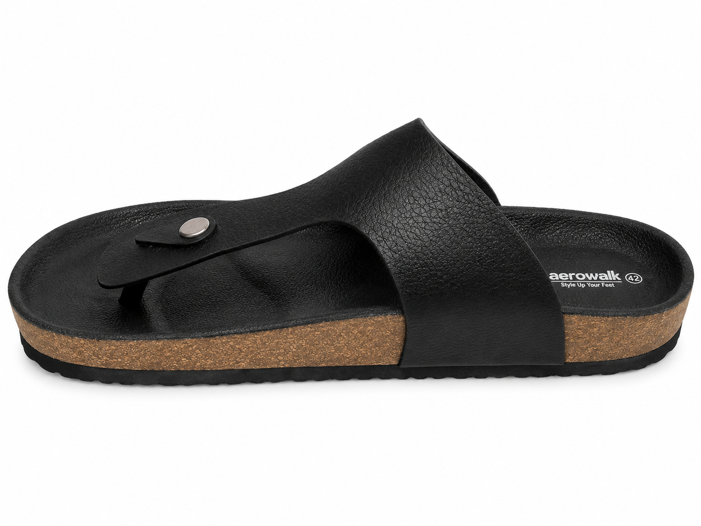 Black Toe Ring Buckle Comfort Casual Sandals